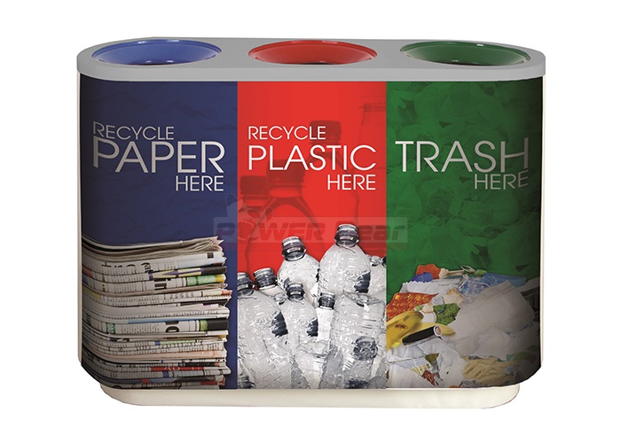 FRP Campus Trio - Recycling Bins | Power Bear by German Distribution LLC