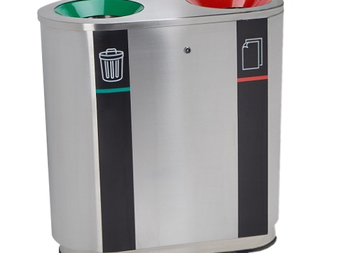 Campus Duo Public Recycle Bins Power Bear Designer Bins