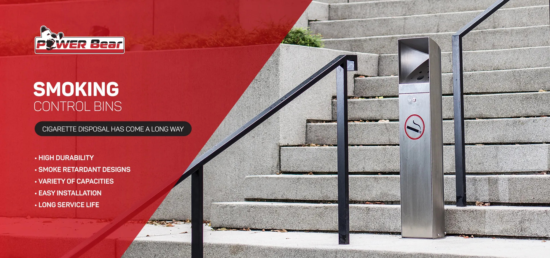 Smoking Control Bins in Dubai, UAE Power Bear by German Distribution LLC